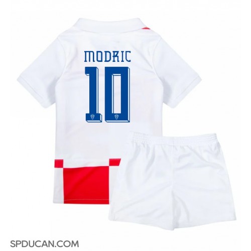 Dječji Nogometni Dres Hrvatska Luka Modric #10 Domaci EP 2024 Kratak Rukav (+ Kratke hlače)